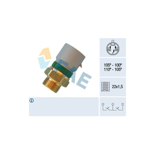Fae Temperature Switch, radiator fan to suit Opel
