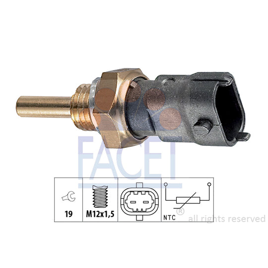 Facet 7.3264 Sensor, coolant temperature to suit Fiat, Chrysler, Jeep