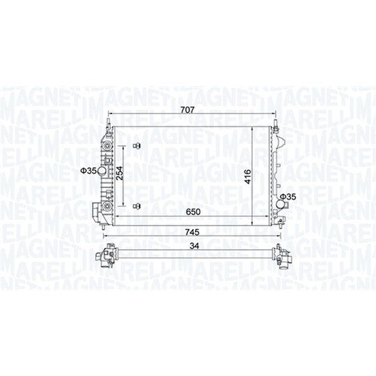 Magneti Marelli Radiator, engine cooling to suit Alfa Romeo / Fiat / Lancia, Opel, Saab