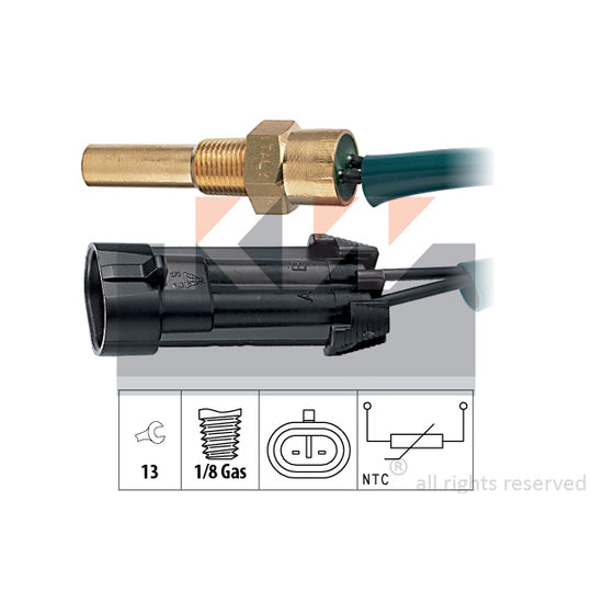 Kw 530 280 Sensor, coolant temperature to suit Opel, Isuzu