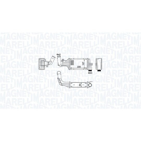 Magneti Marelli Intercooler, charger to suit Opel, Vauxhall