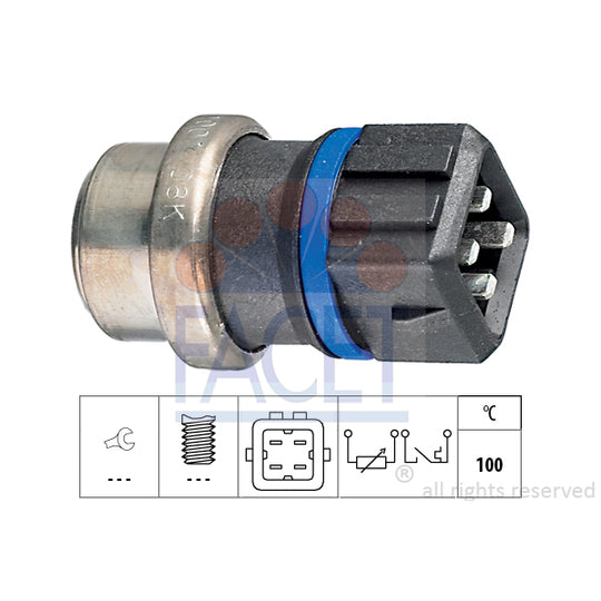 Facet 7.3536 Sensor, coolant temperature to suit Ford, Audi, VW