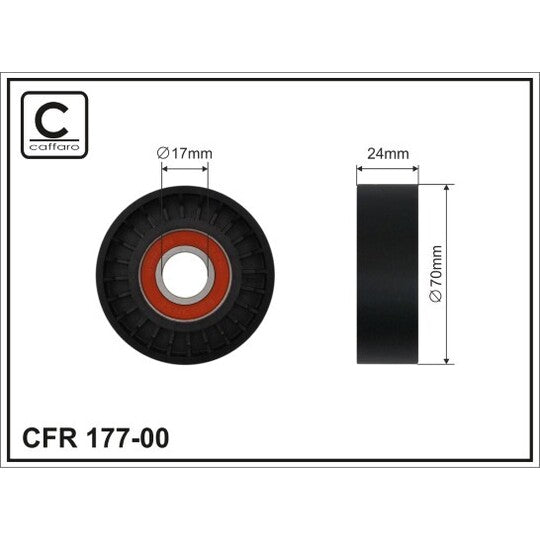 Caffaro Tensioner Pulley, v-ribbed belt to suit Ford