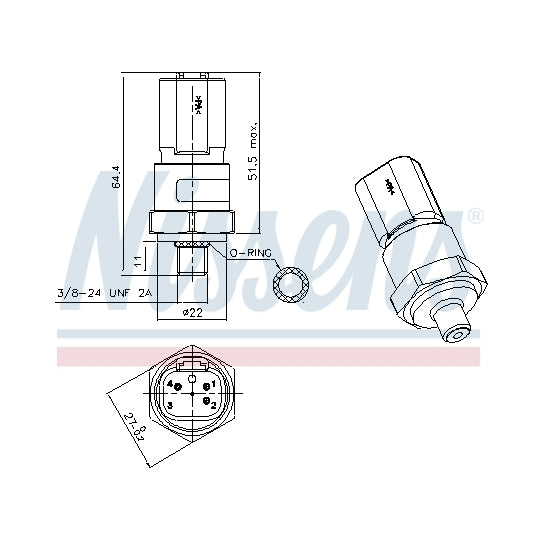 Nissens Pressure Switch, air conditioning to suit Scania