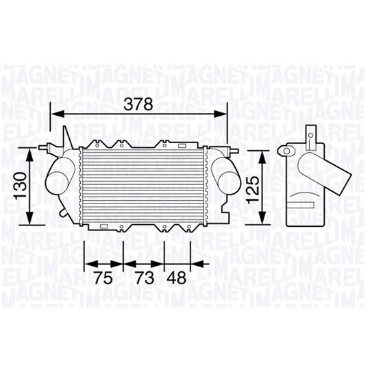 Magneti Marelli Intercooler, charger to suit Opel, Vauxhall