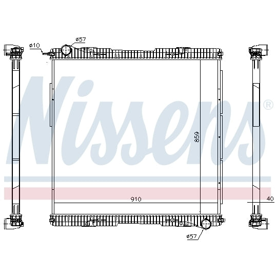 Nissens Radiator, engine cooling to suit Scania