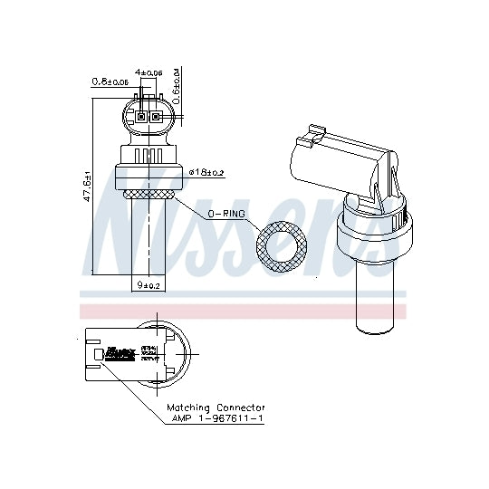 Nissens 207046 Sensor, coolant temperature to suit Mitsubishi, Mercedes-Benz, Fiat