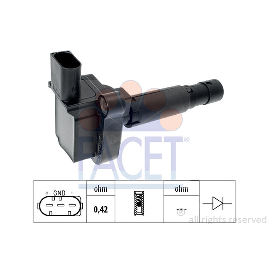 Facet Ignition coil to suit Mercedes-Benz, Hitachi