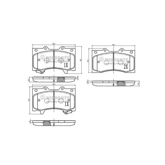 Nipparts Brake Pad Set, disc brake to suit Nissan