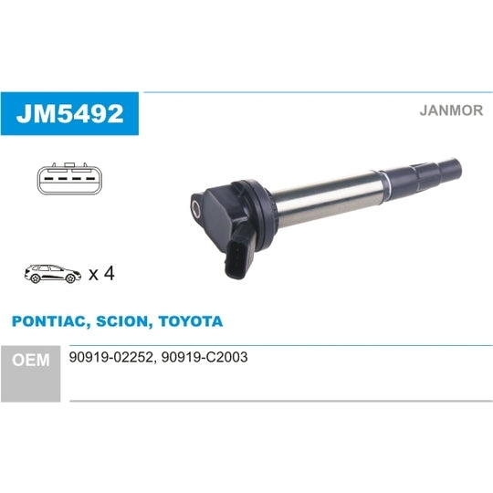 Janmor Ignition coil to suit Toyota, Lexus