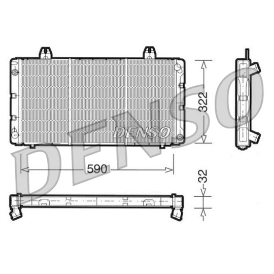 Denso Radiator, engine cooling to suit Saab