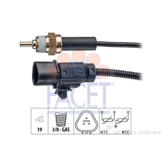 Facet 7.3373 Sensor, coolant temperature to suit Hyundai, Kia