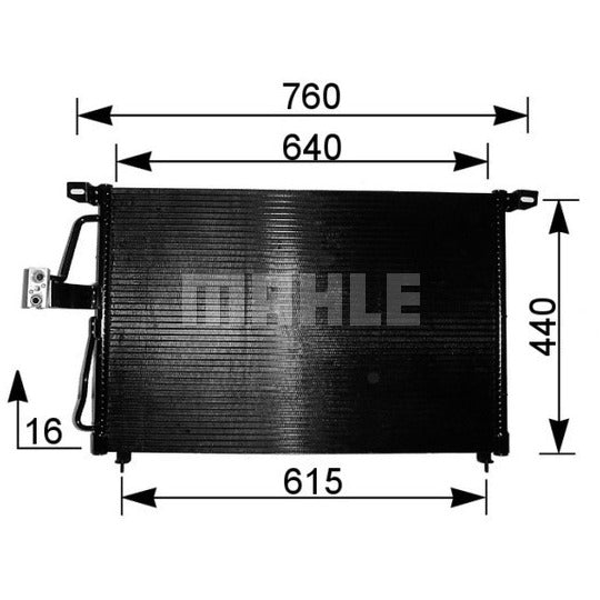 Mahle AC 224 000S Condenser, air conditioning to suit Opel, Vauxhall