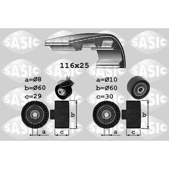 Sasic Timing Belt Set to suit Peugeot, Citroën, Opel