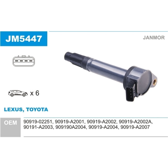 Janmor Ignition coil to suit Toyota, Lexus