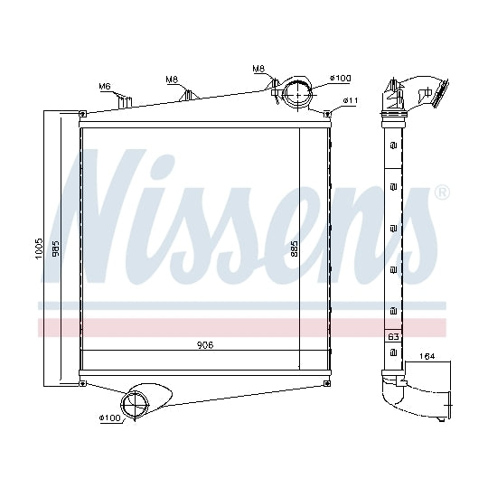 Nissens Intercooler, charger to suit Volvo