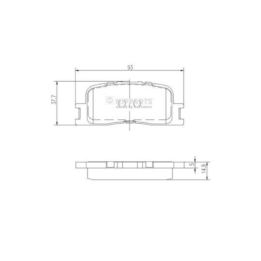 Nipparts Brake Pad Set, disc brake to suit Toyota, Chery, Daihatsu