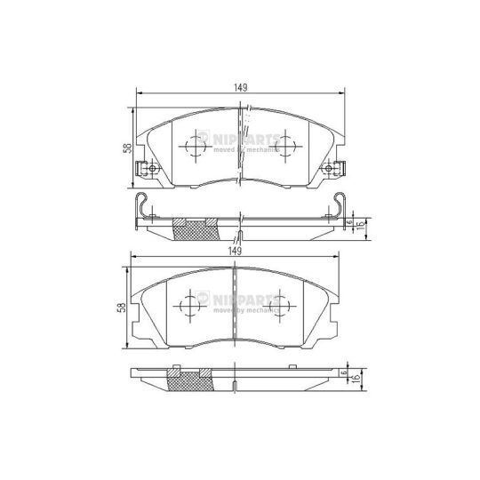 Nipparts Brake Pad Set, disc brake to suit Hyundai