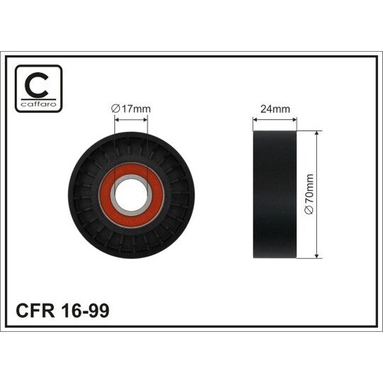 Caffaro Tensioner Pulley, v-ribbed belt to suit Ford, Audi, VW
