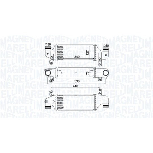 Magneti Marelli Intercooler, charger to suit Ford