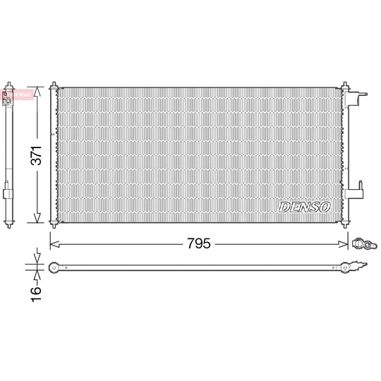 Denso Condenser, air conditioning to suit Ford