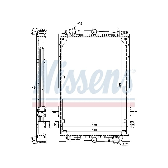 Nissens 61427A Radiator, engine cooling to suit Daf