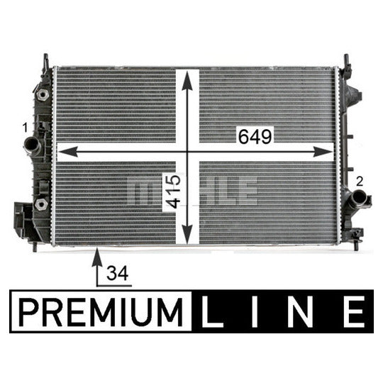 Mahle Radiator, engine cooling to suit Fiat, Opel, Vauxhall