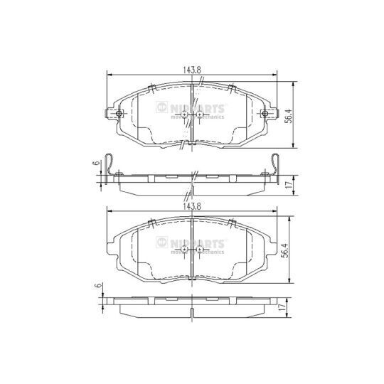Nipparts Brake Pad Set, disc brake to suit Suzuki