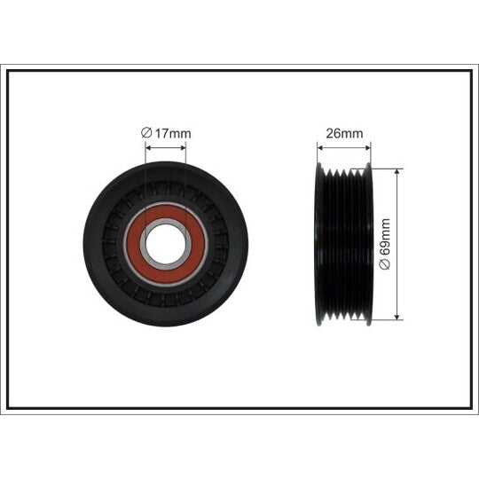 Caffaro Tensioner Pulley, v-ribbed belt to suit Ford