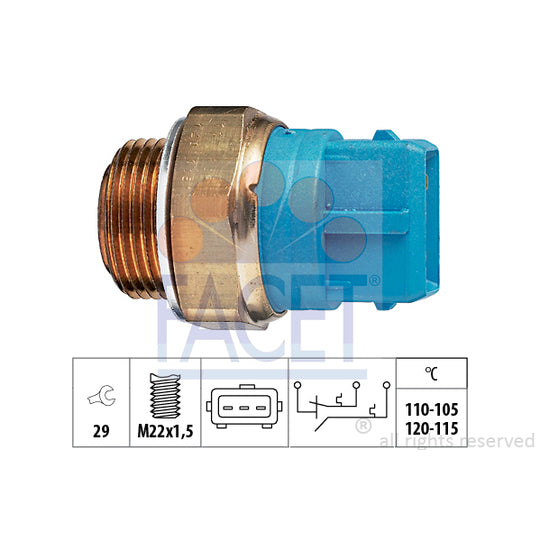 Facet Temperature Switch, radiator fan to suit Opel