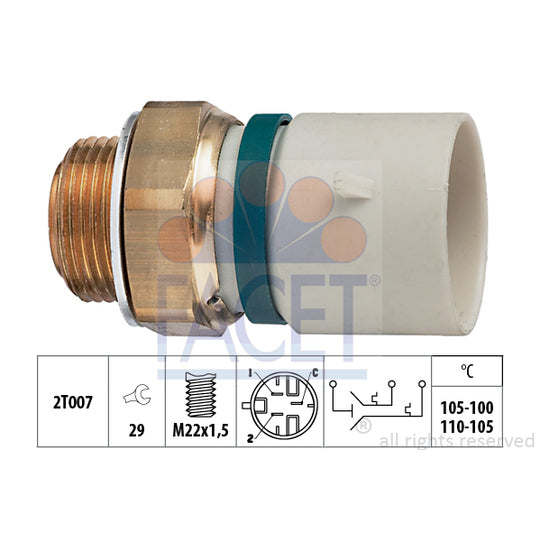 Facet Temperature Switch, radiator fan to suit Opel