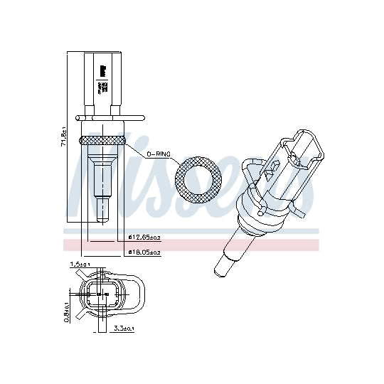 Nissens 207018 Sensor, coolant temperature to suit Peugeot, Citroën, Fiat