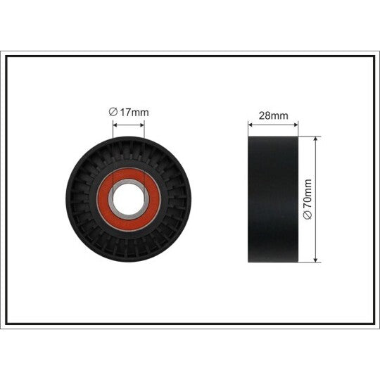 Caffaro Tensioner Pulley, v-ribbed belt to suit Fiat, Iveco
