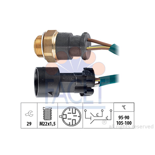 Facet Temperature Switch, radiator fan to suit Opel