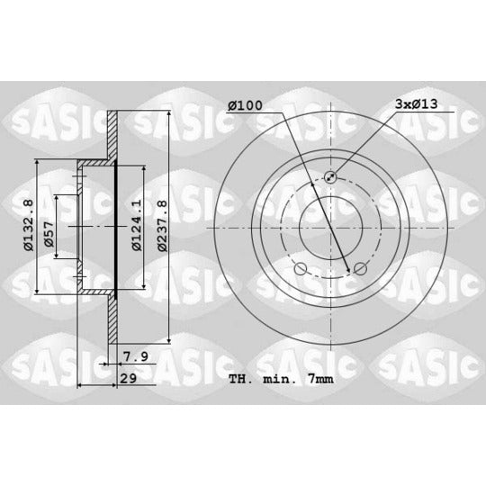 Sasic Brake Disc to suit Peugeot, Citroën