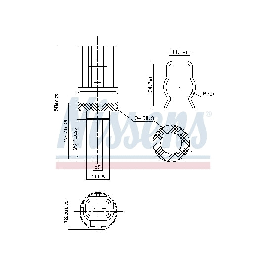 Nissens 207020 Sensor, coolant temperature to suit Ford, Land Rover, Volvo
