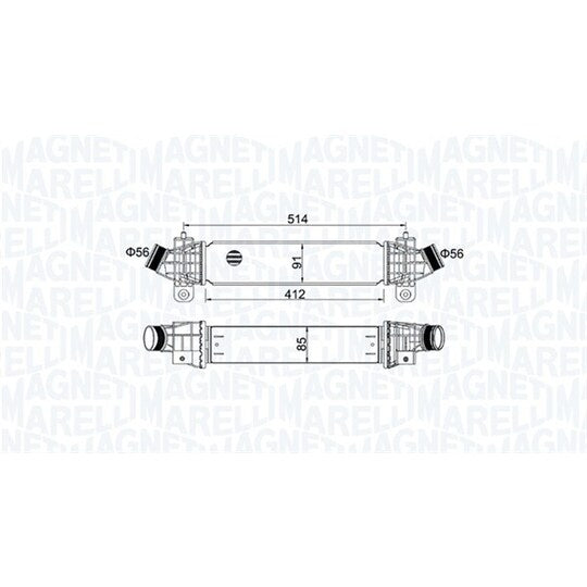 Magneti Marelli Intercooler, charger to suit Ford