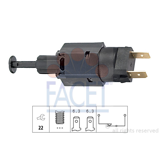 Facet 7.1050 Brake Light Switch to suit Chevrolet, Land Rover, Mg
