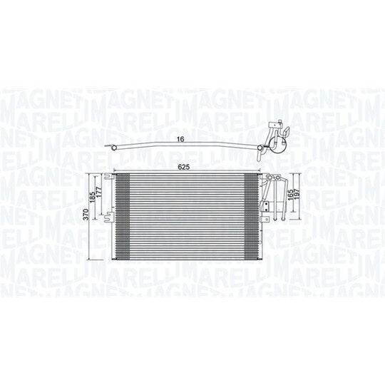 Magneti Marelli 350203896000 Condenser, air conditioning to suit Opel, Vauxhall