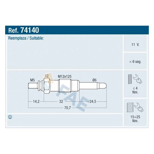 Fae Glow Plug to suit Ford, BMW, Mercedes-Benz