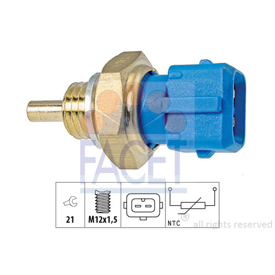 Facet 7.3342 Sensor, coolant temperature to suit Renault