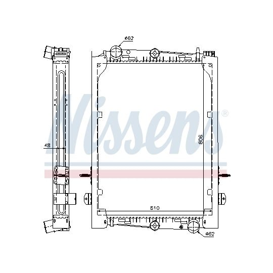 Nissens 61440A Radiator, engine cooling to suit Daf