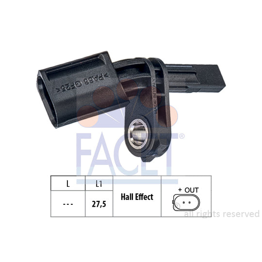 Facet Sensor, wheel speed to suit Audi, VW, Hitachi