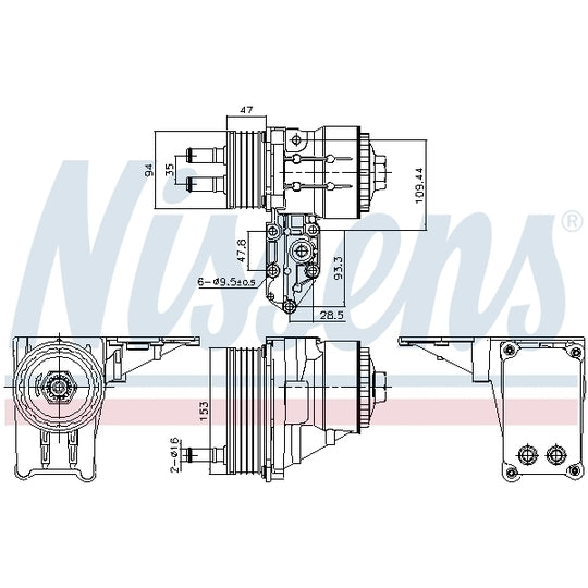 Nissens Oil Cooler, engine oil to suit Ford, Land Rover