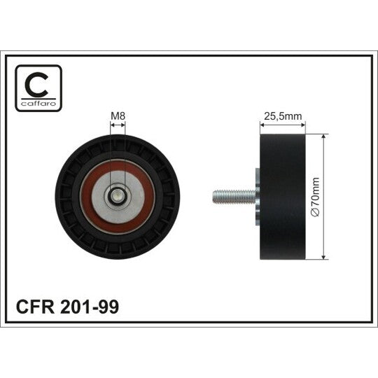 Caffaro Tensioner Pulley, v-ribbed belt to suit Mercedes-Benz