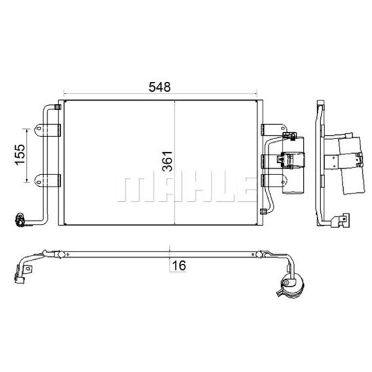 Mahle Condenser, air conditioning to suit Audi, VW, Cupra