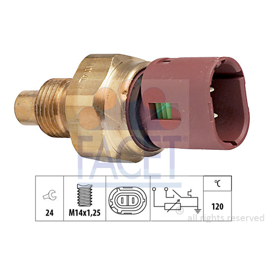 Facet 7.3522 Sensor, coolant temperature to suit Renault