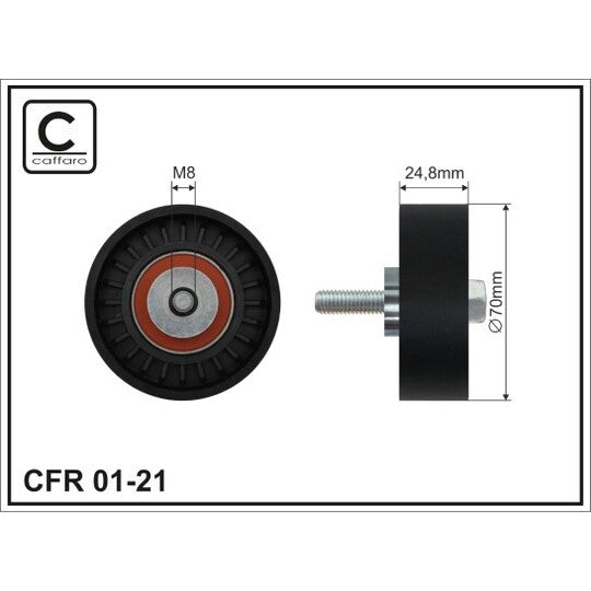 Caffaro Deflection/Guide Pulley, v-ribbed belt to suit Mercedes-Benz