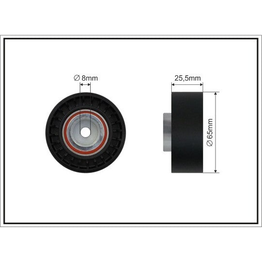 Caffaro Deflection/Guide Pulley, v-ribbed belt to suit Ford, Peugeot, Citroën