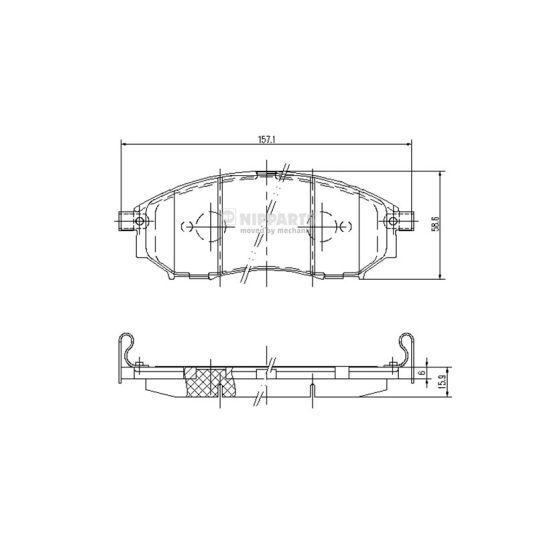 Nipparts Brake Pad Set, disc brake to suit Nissan, Renault